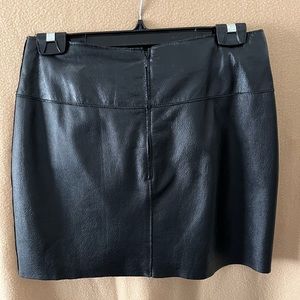 Black leather miniskirt